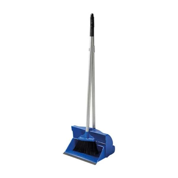 Long-Lobby-Handled-Dustpan---Brush---Blue